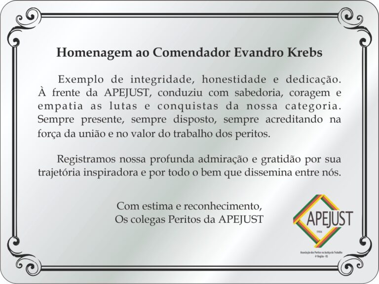Homenagem ao Comendador Evandro Krebs